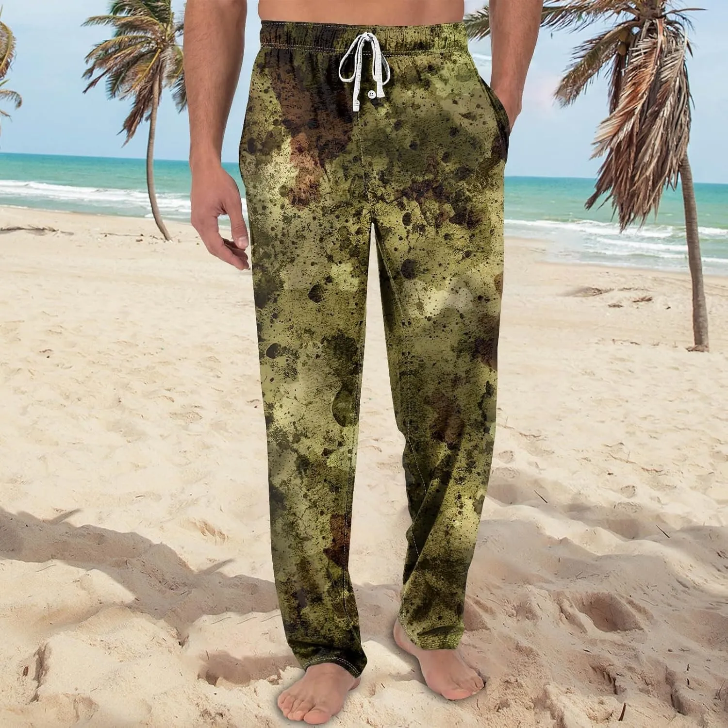 GOFULY Plaid Pajama Pants Men Casual Sleep & Lounge Pj Elastic Waist Drawstring Knit Pants 2024 Sleepwear Pants With Pocket