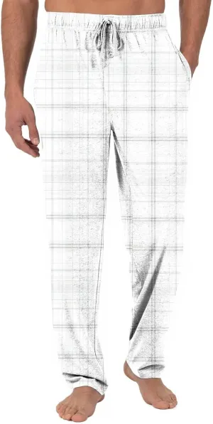 GOFULY Sweatpants For Men Tall Plaid Pajamas Pj Pants Elastic Waist Drawstring Knit Pants Fashion Sleep Lounge Pant Pockets