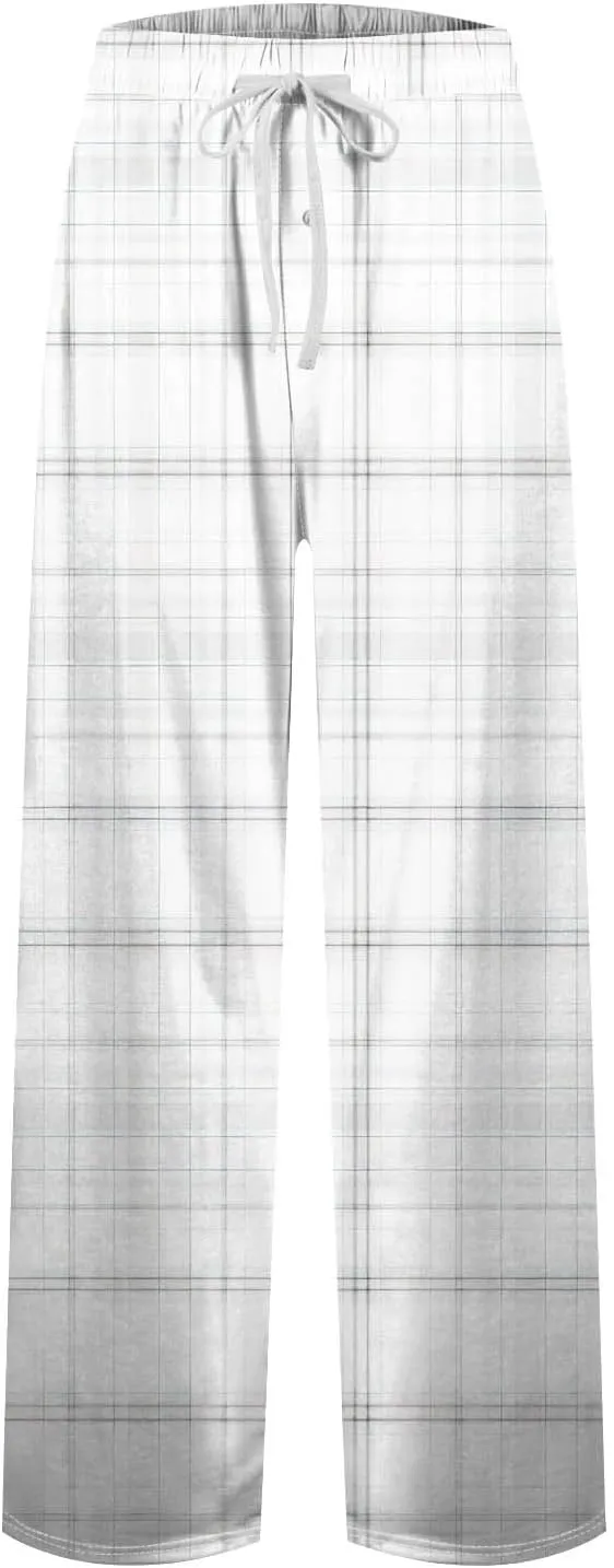 GOFULY Sweatpants For Men Tall Plaid Pajamas Pj Pants Elastic Waist Drawstring Knit Pants Fashion Sleep Lounge Pant Pockets