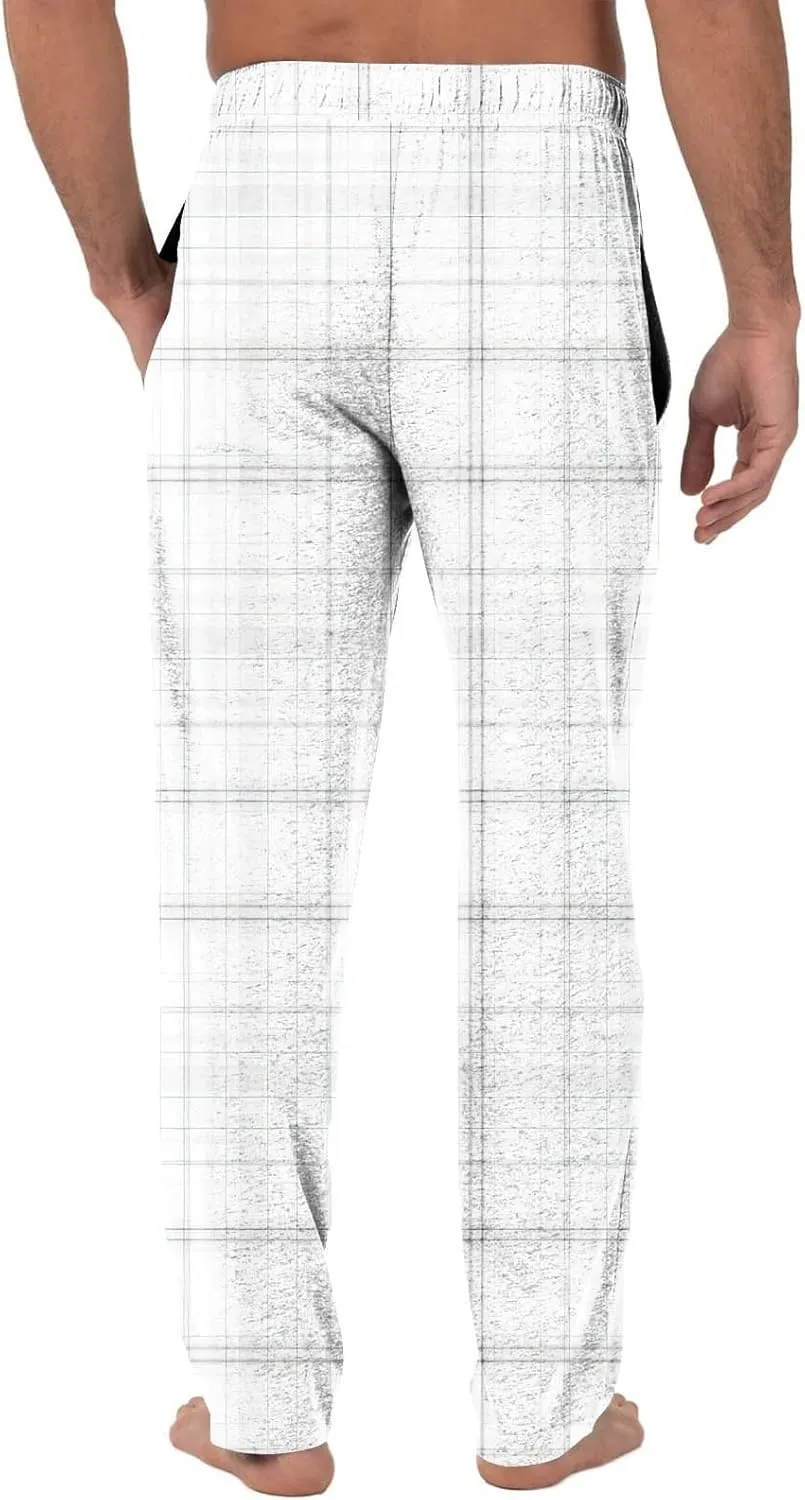 GOFULY Sweatpants For Men Tall Plaid Pajamas Pj Pants Elastic Waist Drawstring Knit Pants Fashion Sleep Lounge Pant Pockets