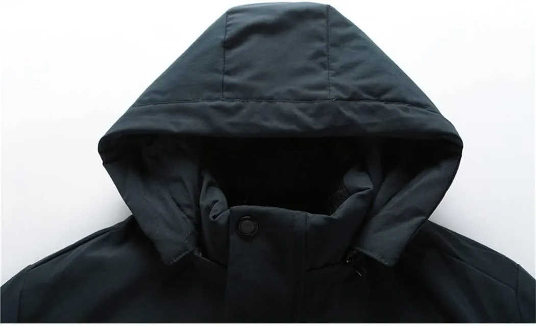 Haitpant Thick Warm Parka Men Winter Hooded Jacket Pig Pocket Coat Long Overcoat Casual Warm Outwear