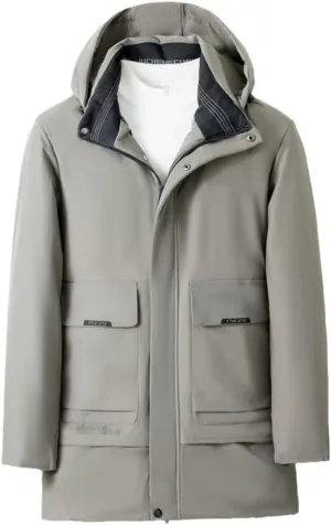 Haitpant Thick Warm Parka Men Winter Hooded Jacket Pig Pocket Coat Long Overcoat Casual Warm Outwear