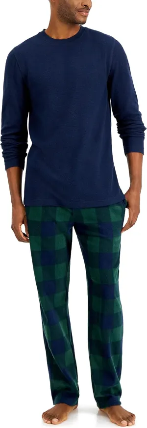 Hanes Men's Tagless Two-Piece Micro-Fleece Pajama Set