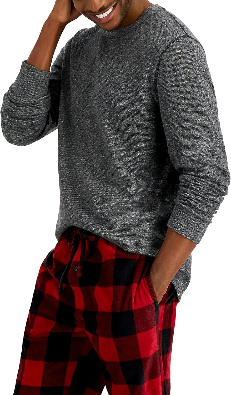 Hanes Men's Tagless Two-Piece Micro-Fleece Pajama Set