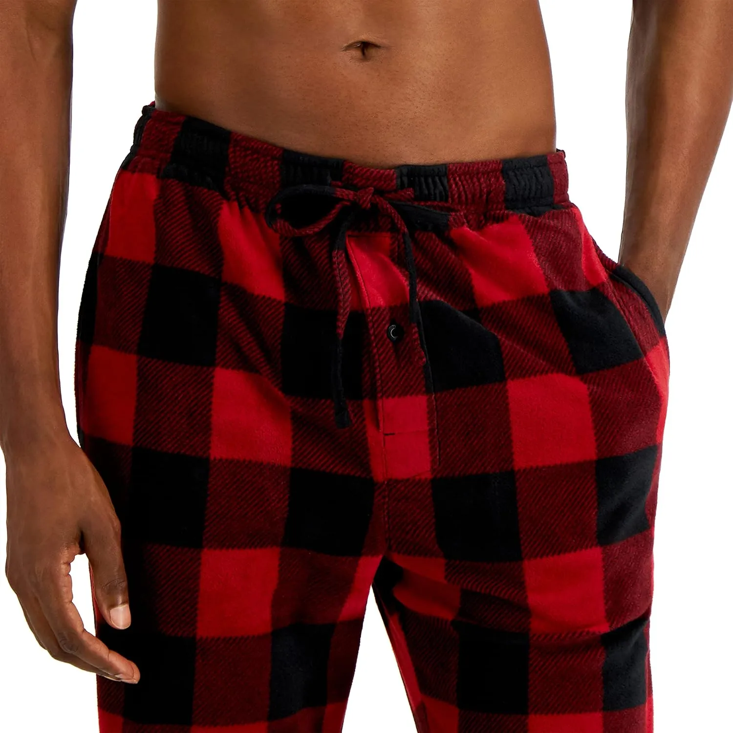Hanes Men's Tagless Two-Piece Micro-Fleece Pajama Set