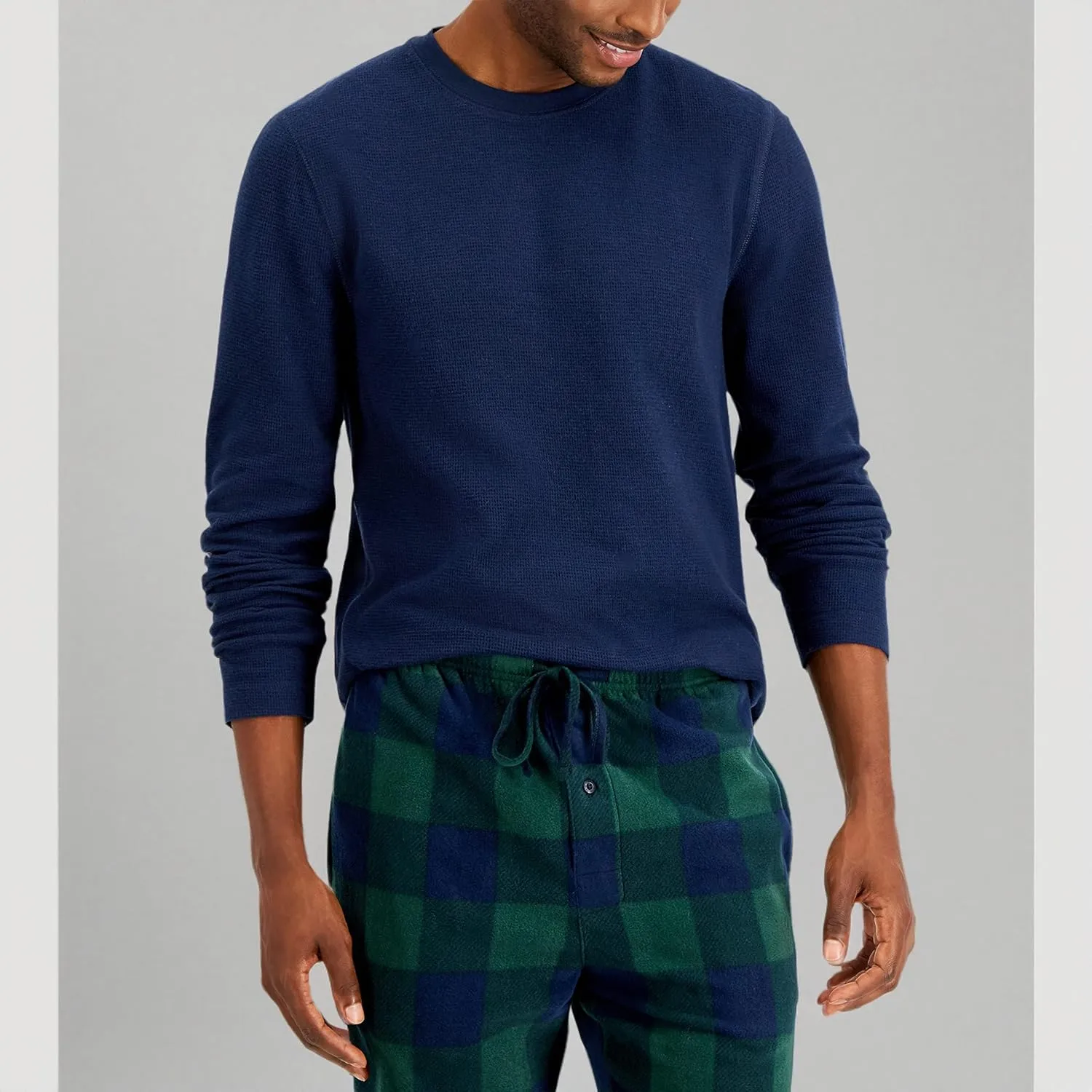 Hanes Men's Tagless Two-Piece Micro-Fleece Pajama Set