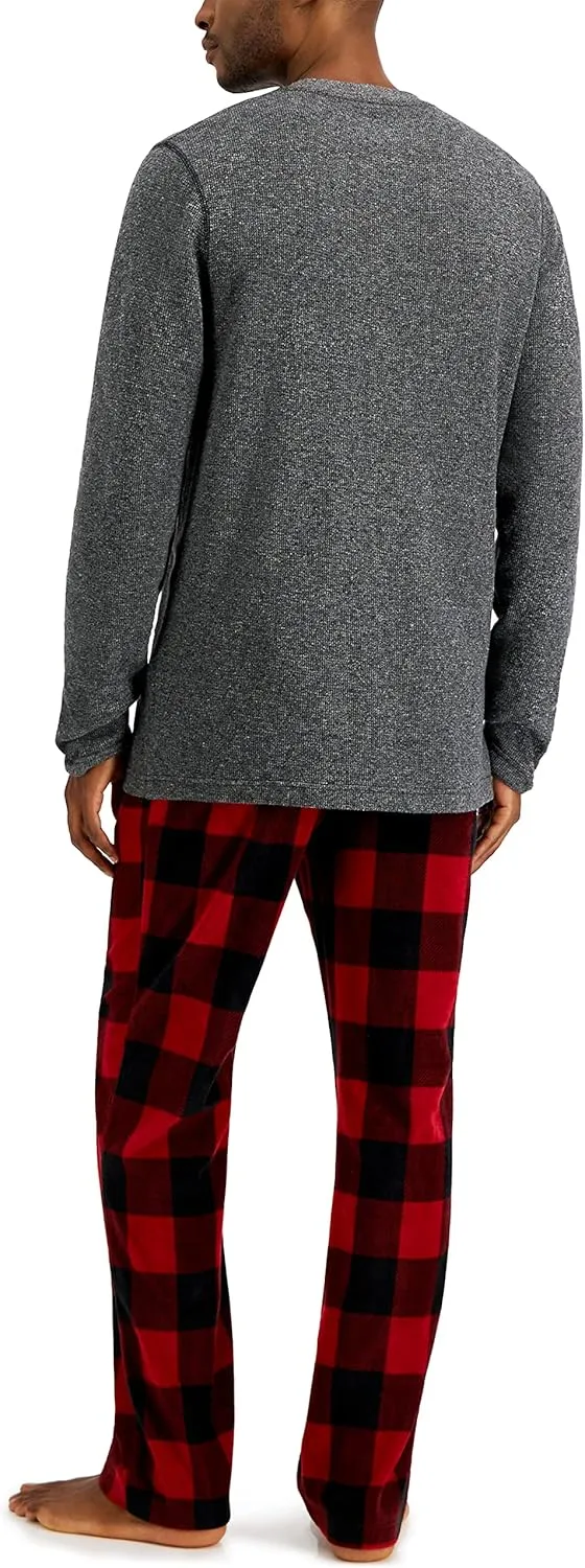 Hanes Men's Tagless Two-Piece Micro-Fleece Pajama Set