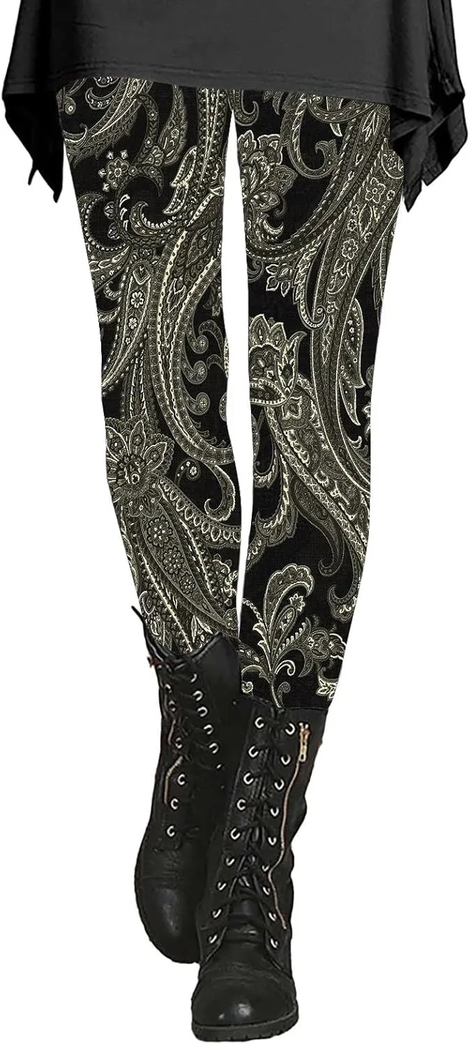High Waist Workout Leggings for Women Patterned Flayoga Pants Christmas Legging Womens