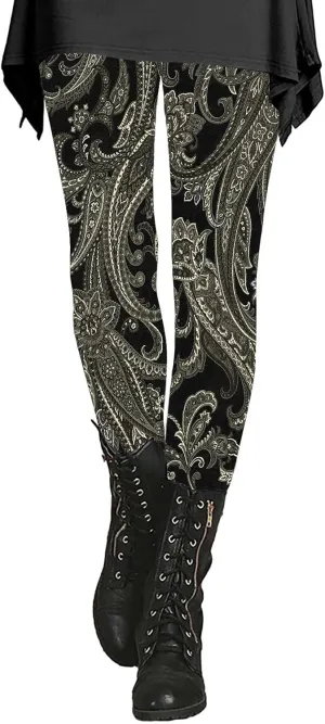 High Waist Workout Leggings for Women Patterned Flayoga Pants Christmas Legging Womens