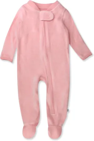 HonestBaby Unisex Baby Velour Sleep & Play Footed One-Piece Pajama Sleeper 100% Organic Cotton