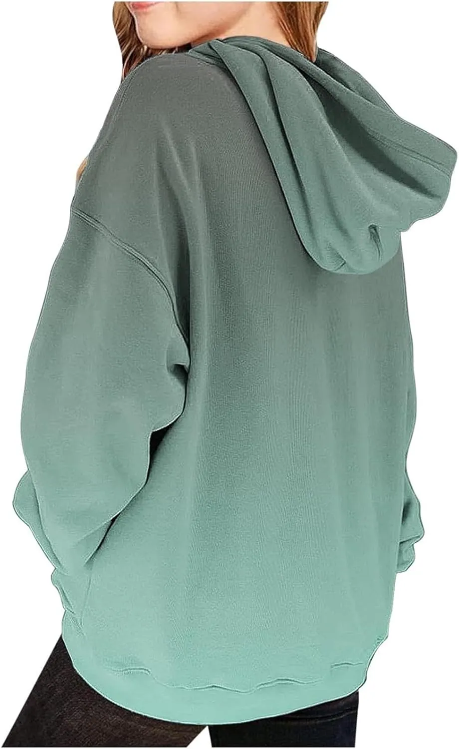 Hoodies for Teen Girls Y2K Trendy Preppy Hooded Sweatshirt Kids Oversized Hoodie Gradient Color Pullover Sweatshirt