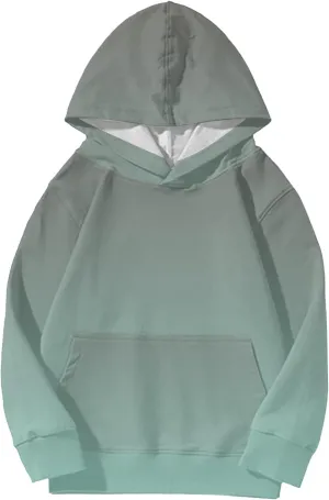 Hoodies for Teen Girls Y2K Trendy Preppy Hooded Sweatshirt Kids Oversized Hoodie Gradient Color Pullover Sweatshirt
