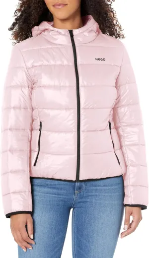 HUGO Women's Light Weight Hooded Puffer Jacket