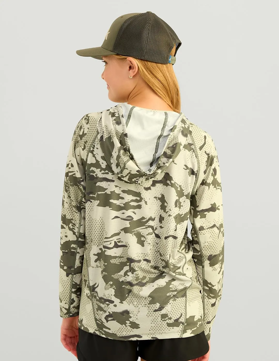 HUK Boys' KC Scott Patterned Hoodie, Performance Hooded Fishing Shirt