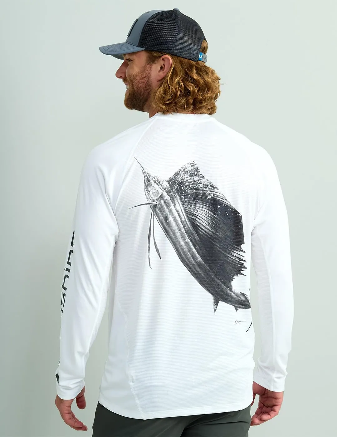 HUK Men's Kc Scott Patterned Icon Crew, Performance Long Sleeve Fishing Shirt