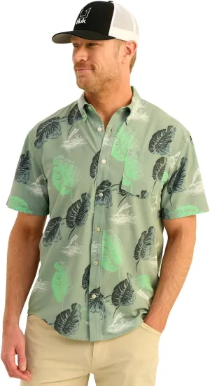 HUK Men's Kc Scott Patterned Kona, Performance Button Down Shirt