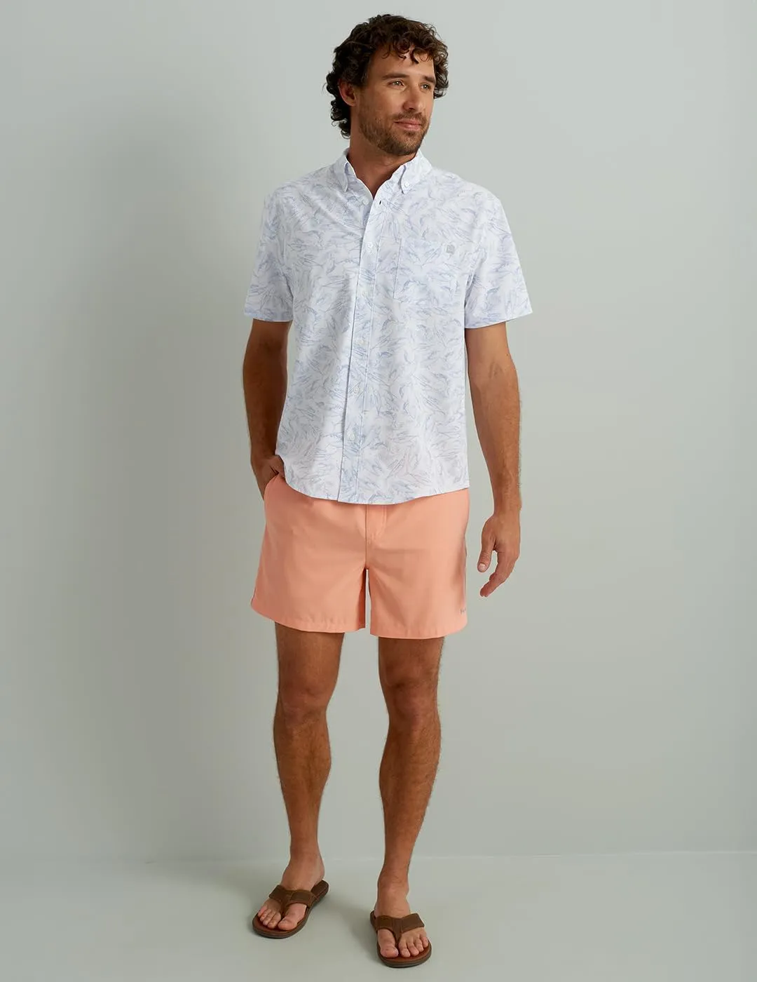 HUK Men's Kc Scott Patterned Kona, Performance Button Down Shirt