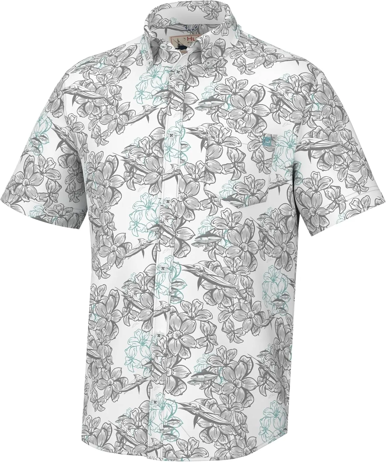 HUK Men's Kc Scott Patterned Kona, Performance Button Down Shirt