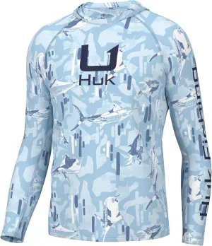HUK Men's Kc Scott Patterned Pursuit Hoodie, Hooded Fishing Shirt