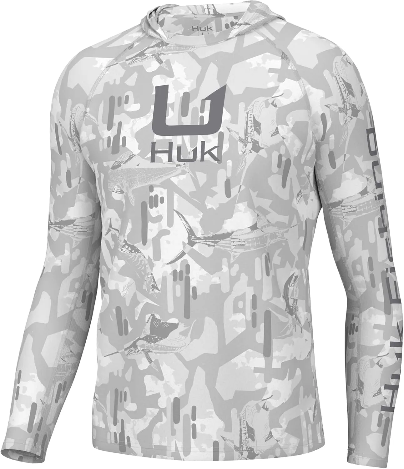 HUK Men's Kc Scott Patterned Pursuit Hoodie, Hooded Fishing Shirt