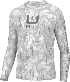 HUK Men's Kc Scott Patterned Pursuit Hoodie, Hooded Fishing Shirt