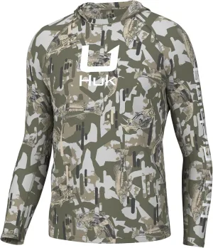 HUK Men's Kc Scott Patterned Pursuit Hoodie, Hooded Fishing Shirt