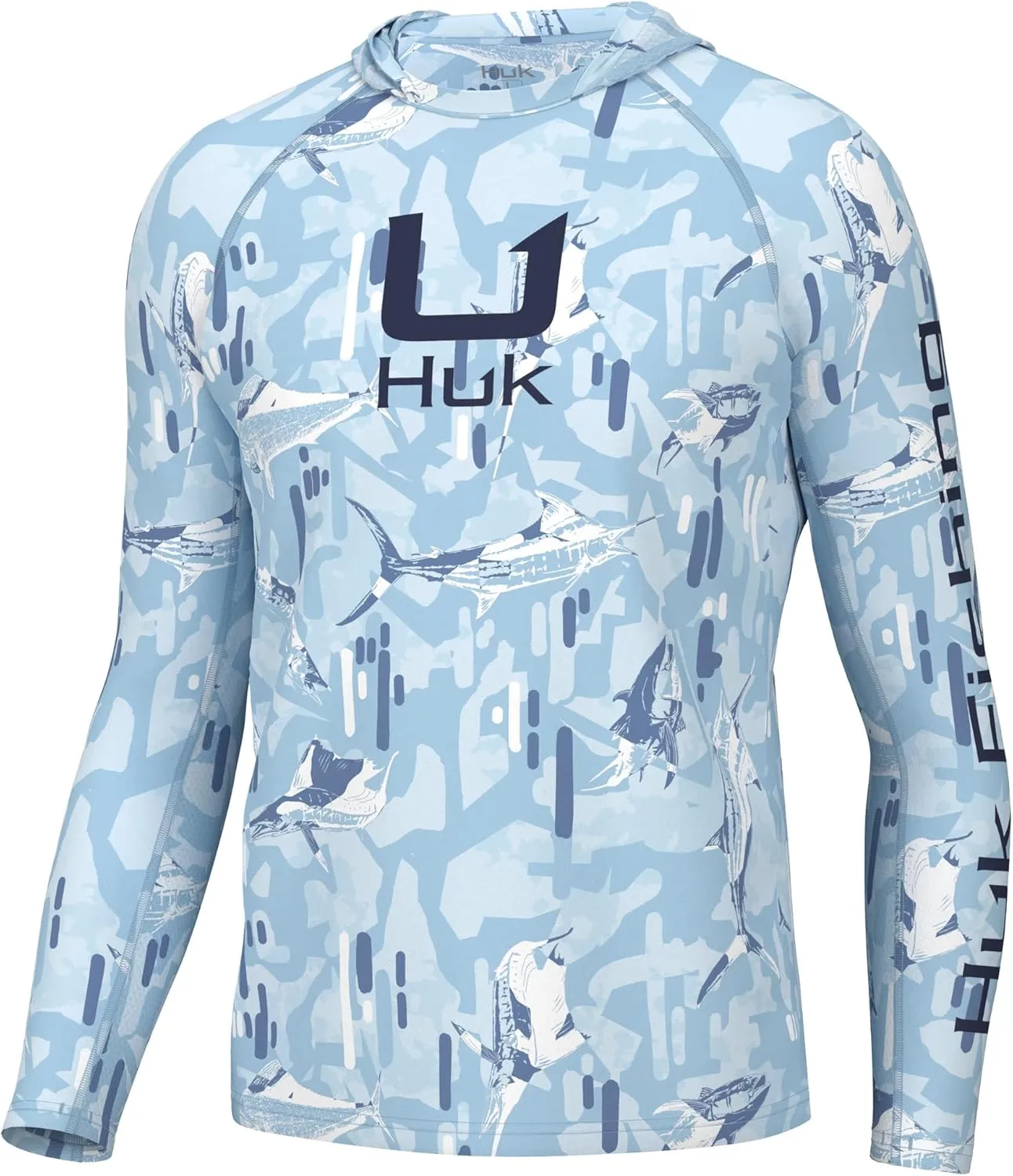HUK Men's Kc Scott Patterned Pursuit Hoodie, Hooded Fishing Shirt