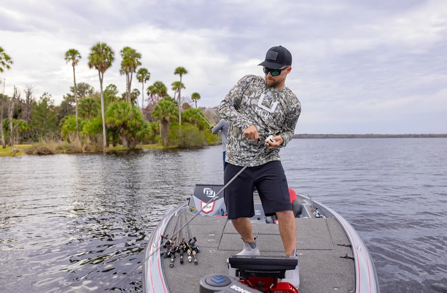 HUK Men's Kc Scott Patterned Pursuit Hoodie, Hooded Fishing Shirt