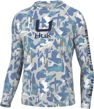 HUK Men's Kc Scott Patterned Pursuit Hoodie, Hooded Fishing Shirt
