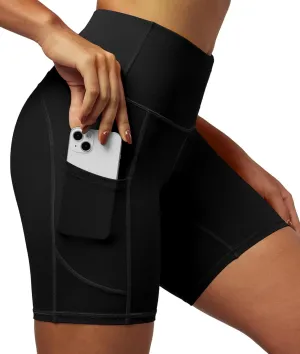 IUGA Biker Shorts Women 6" Tummy Control Workout Shorts Women with Pockets High Waisted Yoga Running Gym Spandex Compression