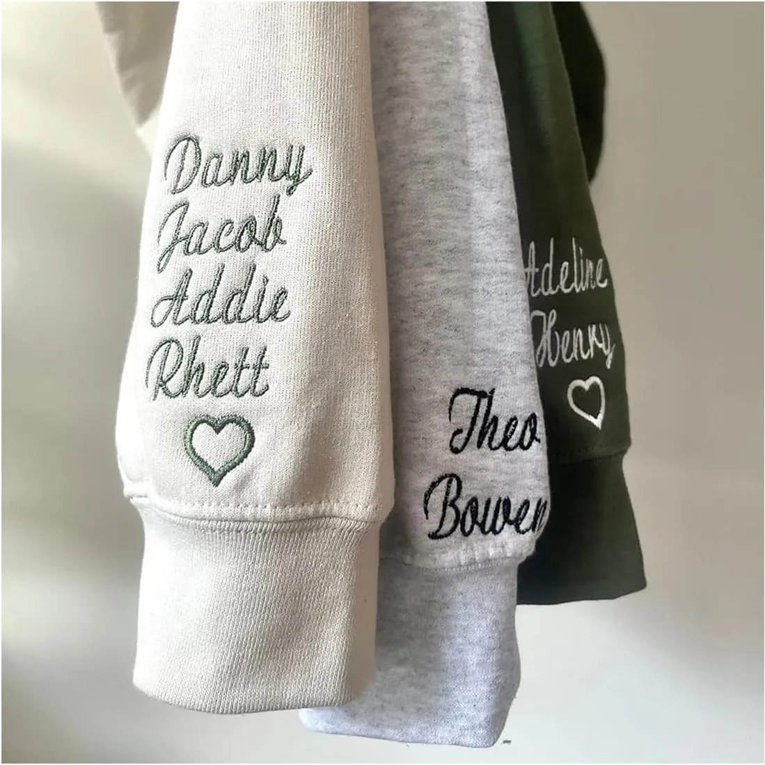 IZI POD Personalized Embroidered Mama Sweatshirt, Mama Sweatshirt, Custom Sleeve Embroidered Sweatshirt for Christmas