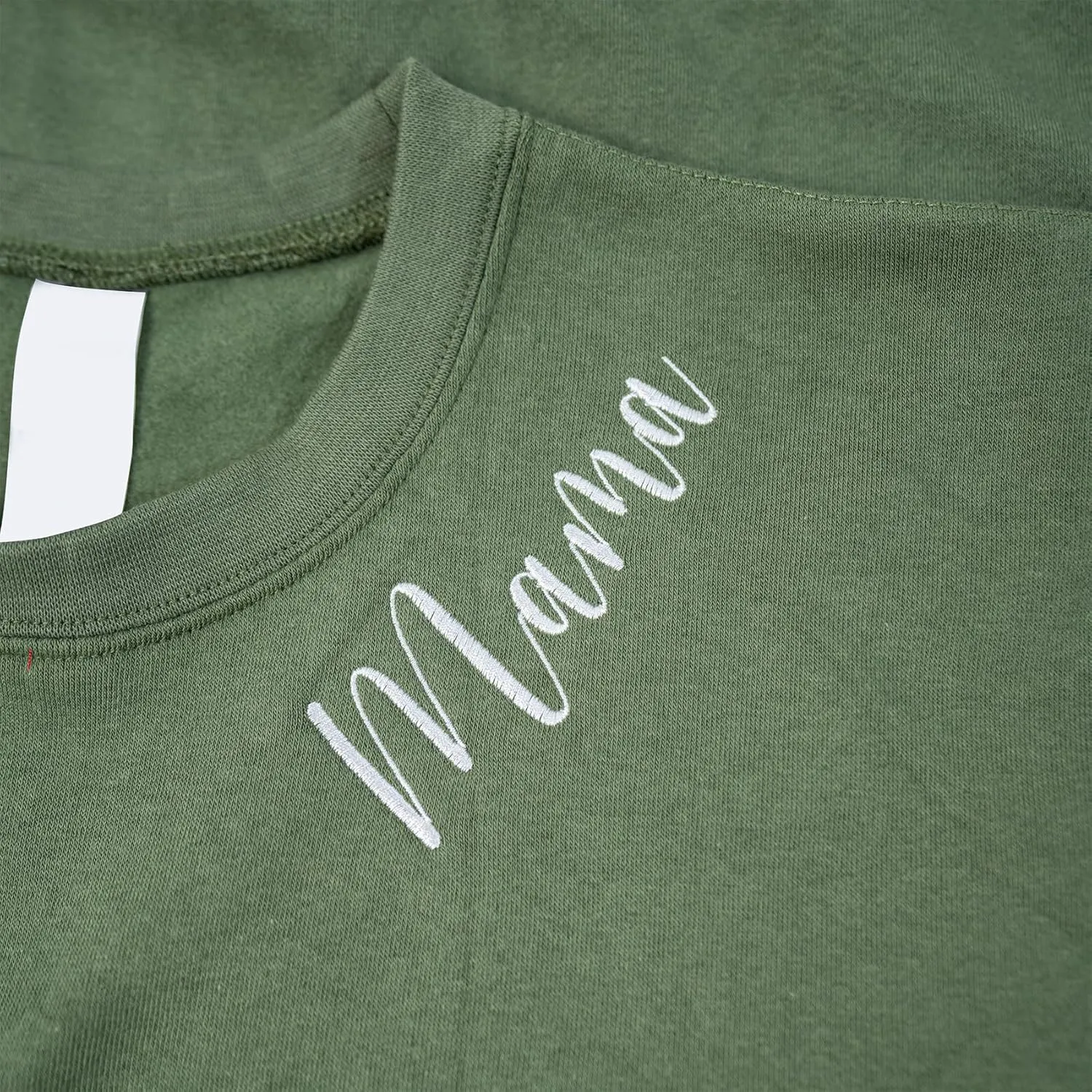 IZI POD Personalized Embroidered Mama Sweatshirt, Mama Sweatshirt, Custom Sleeve Embroidered Sweatshirt for Christmas