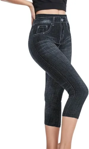 Jean Leggings for Women Plus Size Denim High Waisted Casual Yoga Pants Stretch Jean Look Jeggings Tights 2025
