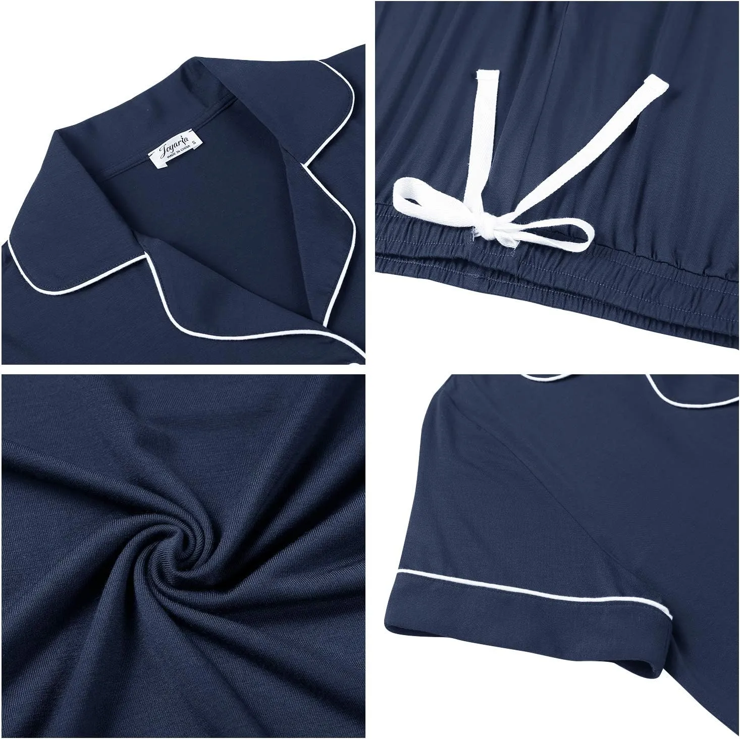 Joyaria Women Viscose Made from Bamboo Pajamas Set Cooling Capri Button Up/Down Pjs Short Sleeve Sleepwear