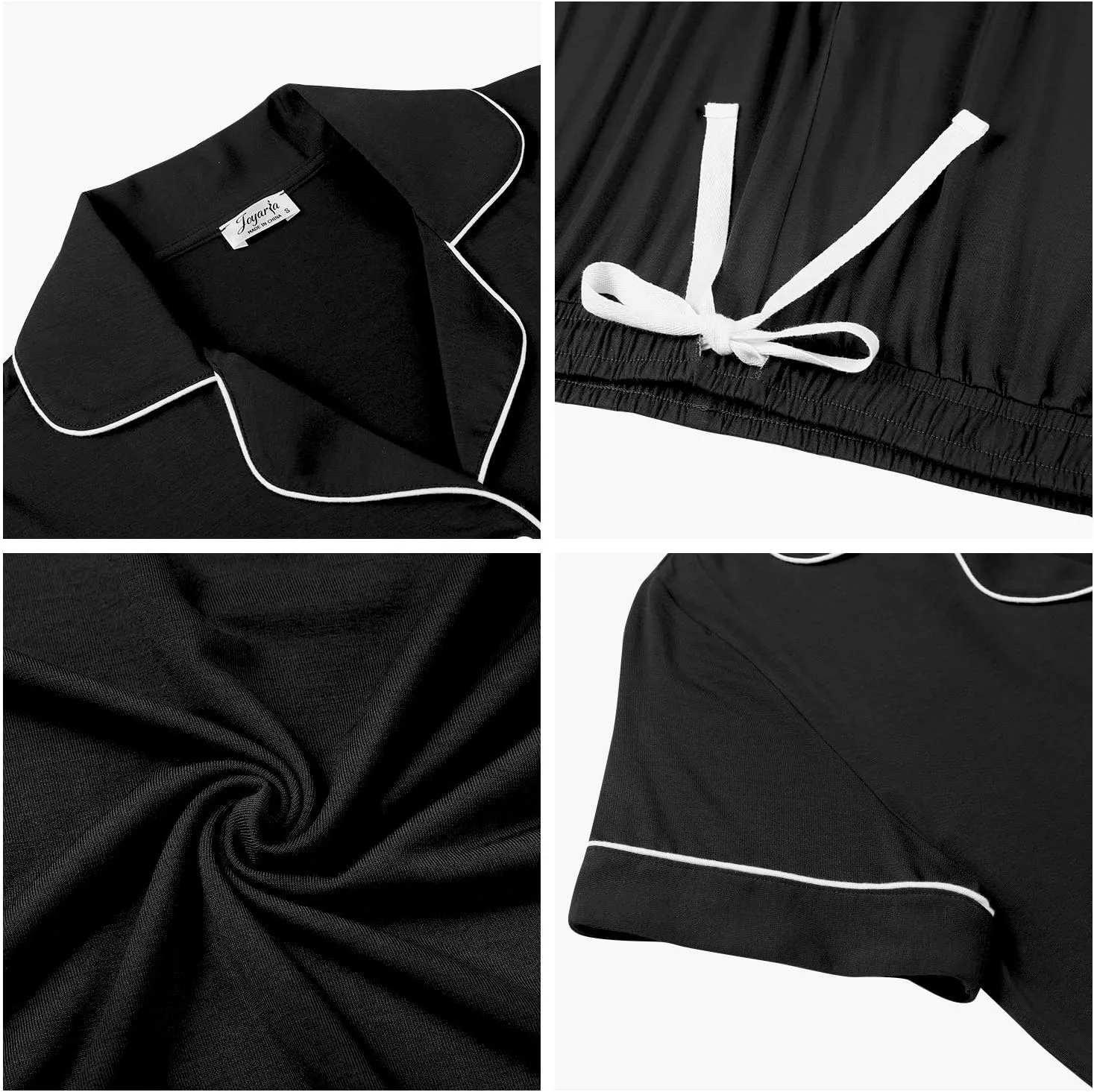 Joyaria Women Viscose Made from Bamboo Pajamas Set Cooling Capri Button Up/Down Pjs Short Sleeve Sleepwear