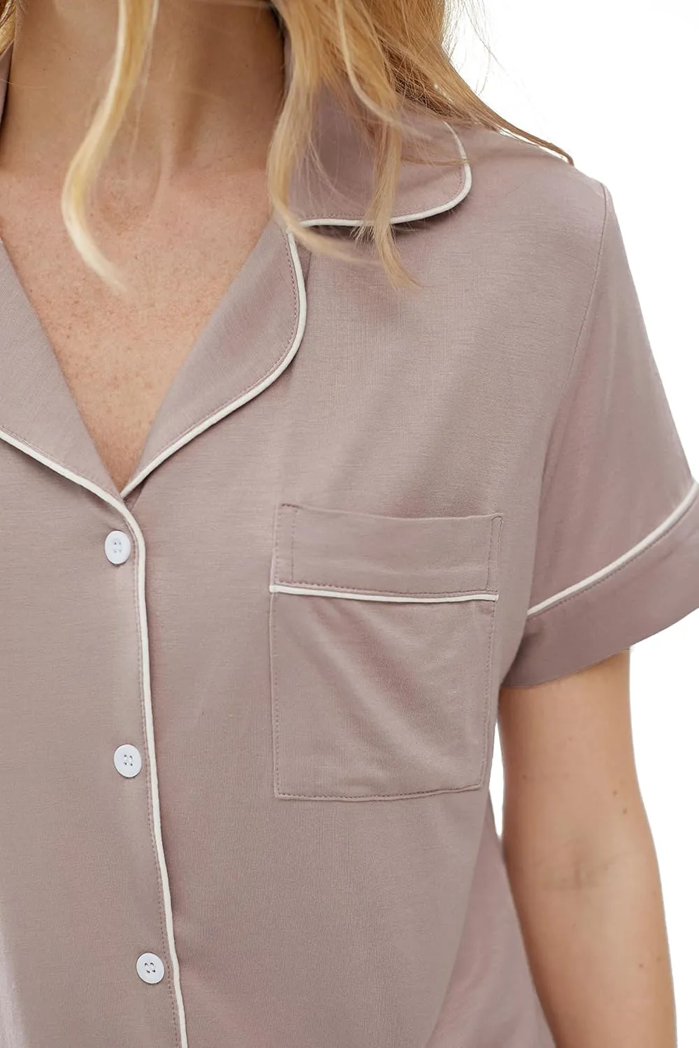 Joyaria Women Viscose Made from Bamboo Pajamas Set Cooling Capri Button Up/Down Pjs Short Sleeve Sleepwear