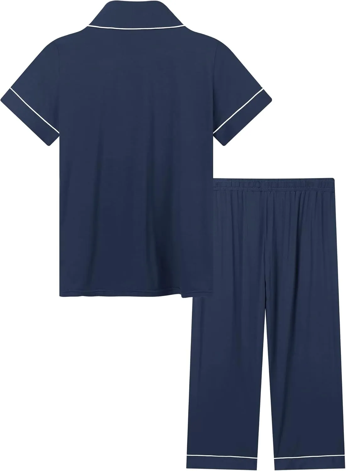 Joyaria Women Viscose Made from Bamboo Pajamas Set Cooling Capri Button Up/Down Pjs Short Sleeve Sleepwear