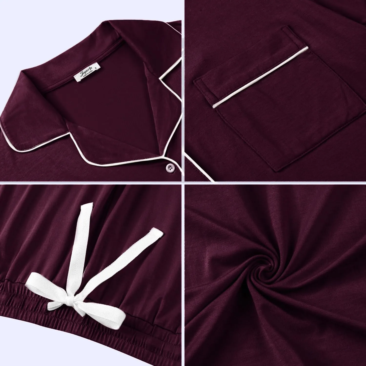 Joyaria Women Viscose Made from Bamboo Pajamas Set Cooling Capri Button Up/Down Pjs Short Sleeve Sleepwear