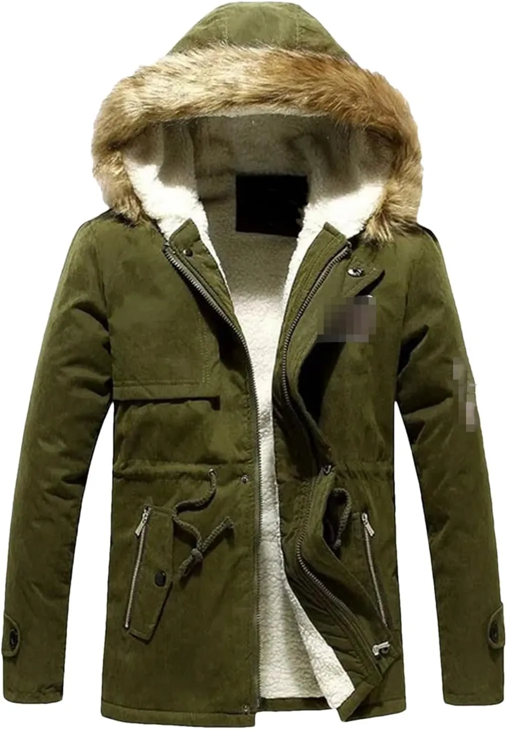Kelsiop Parkas Men Winter Thick Warm Jacket Slim Hooded Outwear Warm Coats Casual Solid