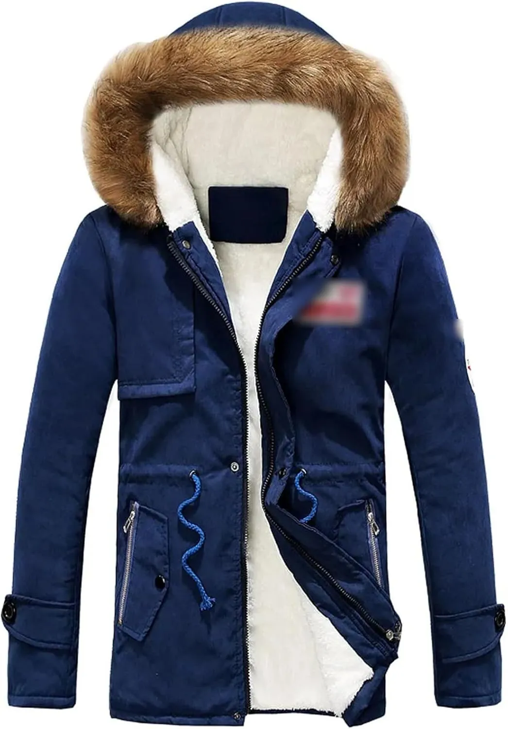 Kelsiop Parkas Men Winter Thick Warm Jacket Slim Hooded Outwear Warm Coats Casual Solid