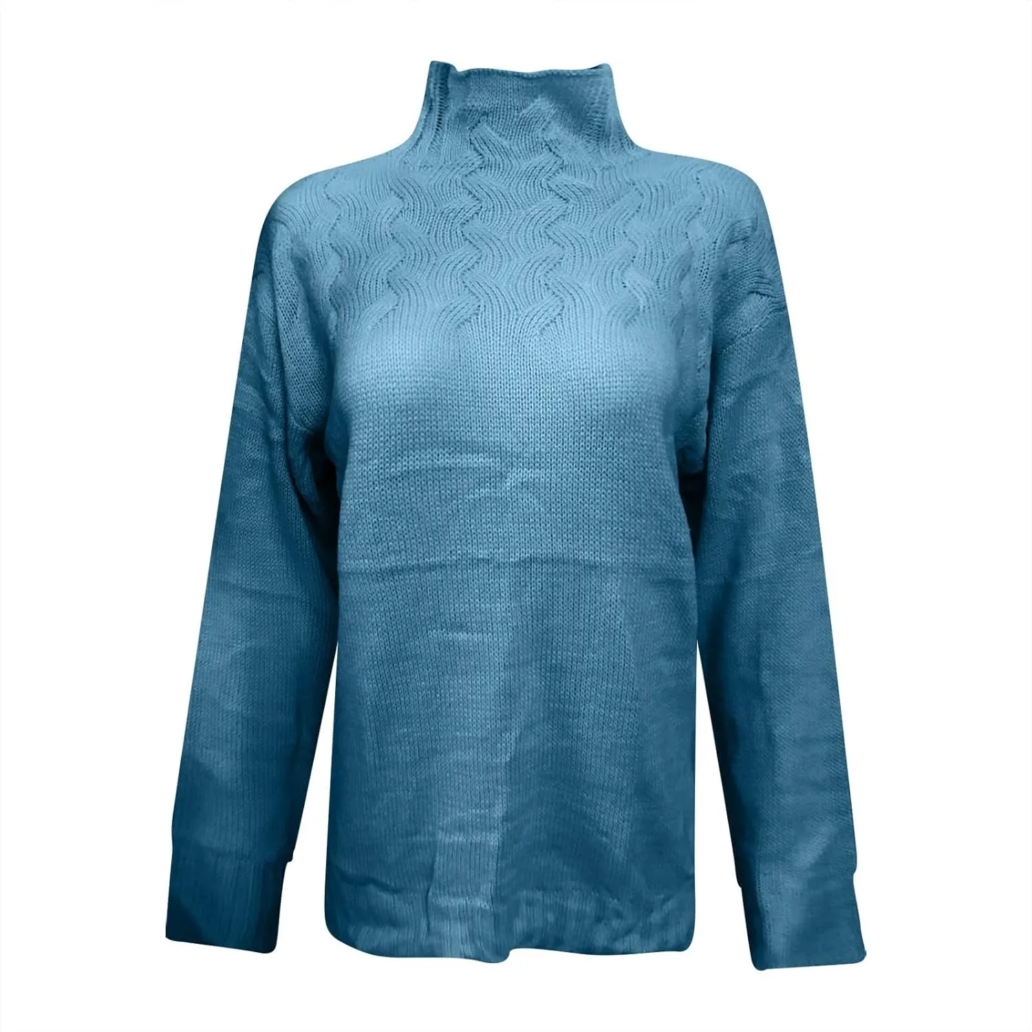 lcepcy Womens Turtleneck Sweater Casual Long Sleeve Knit Pullover Comfy Cable Knit Pullover Sweaters