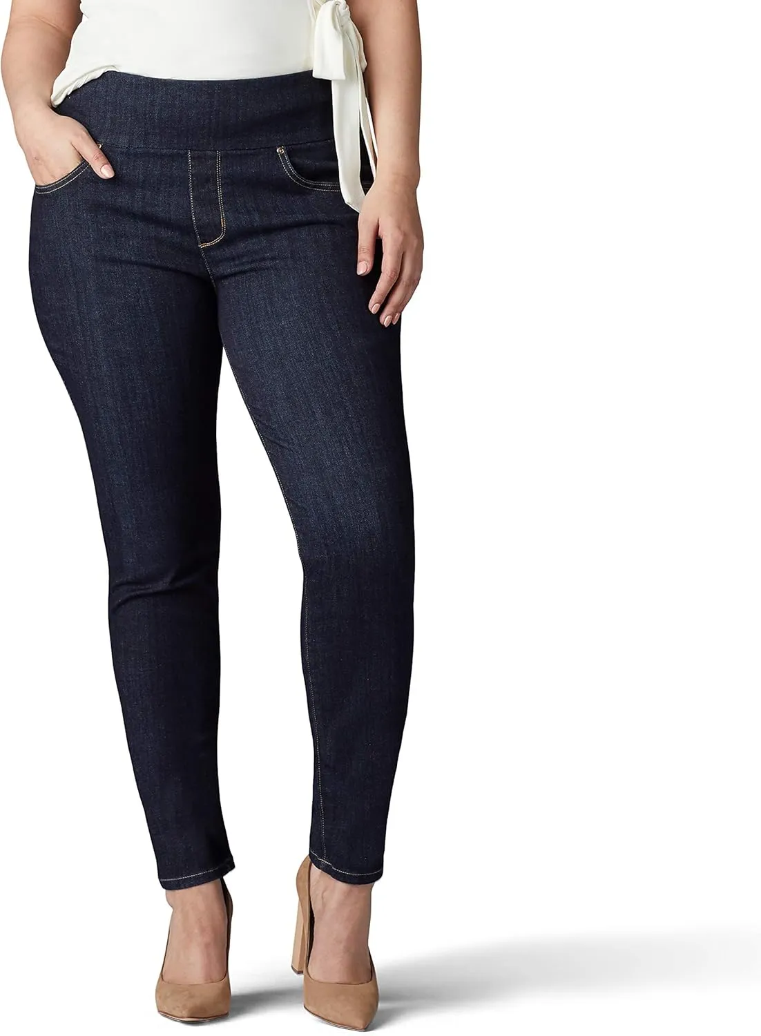 Lee womens Plus Size Sculpting Slim Fit Skinny Leg Pull on Jean