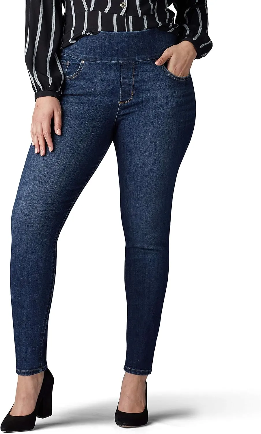 Lee womens Plus Size Sculpting Slim Fit Skinny Leg Pull on Jean
