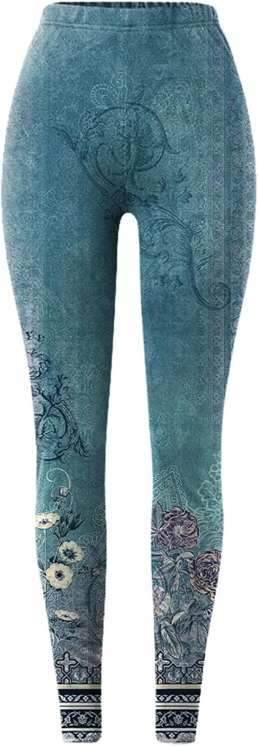 Leggings for Women Butt Lift Set Leopard Print Pants Work Out Pants with Tummy Control