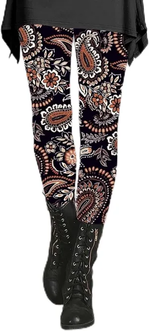 Leggings for Women Butt Lift Set Leopard Print Pants Work Out Pants with Tummy Control