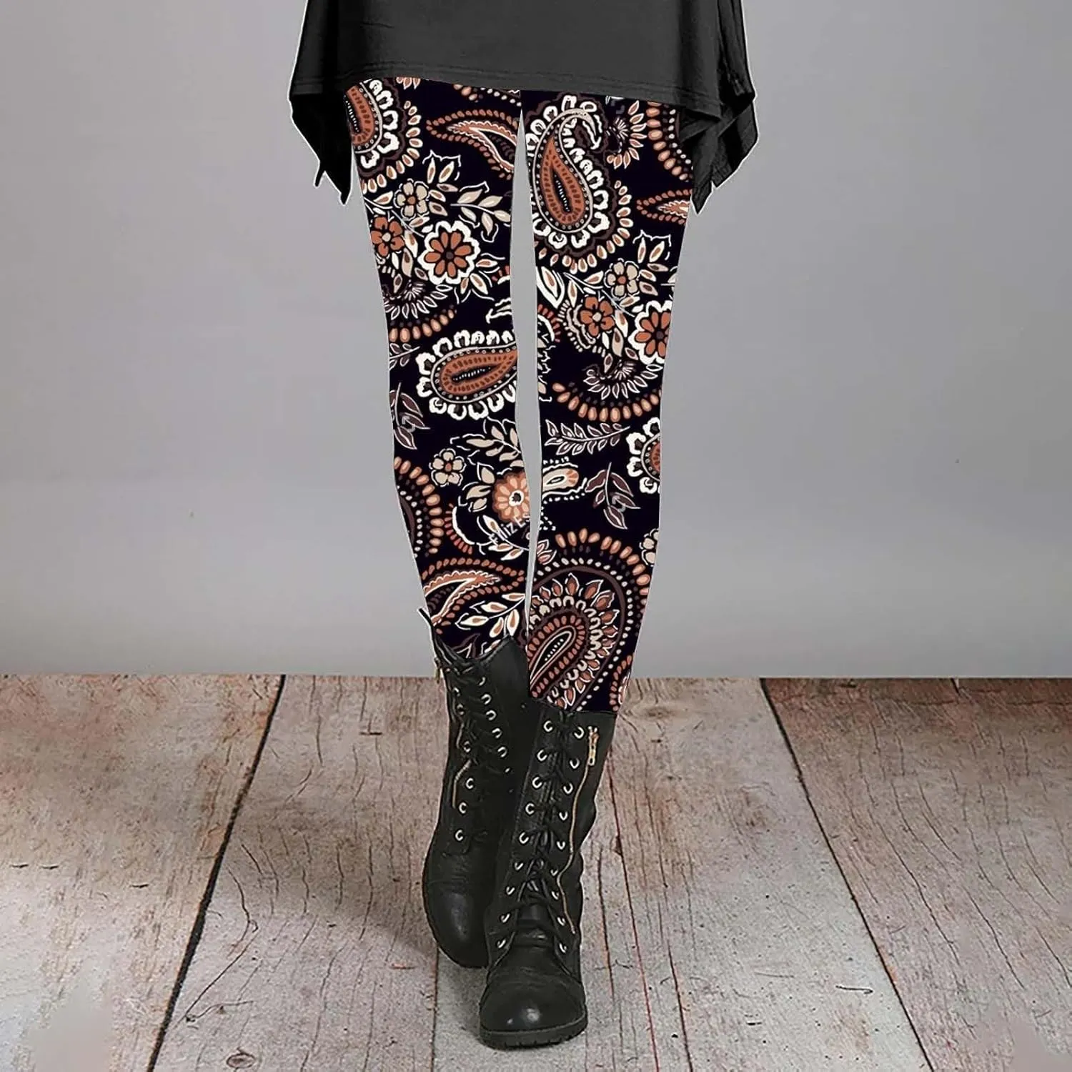 Leggings for Women Butt Lift Set Leopard Print Pants Work Out Pants with Tummy Control