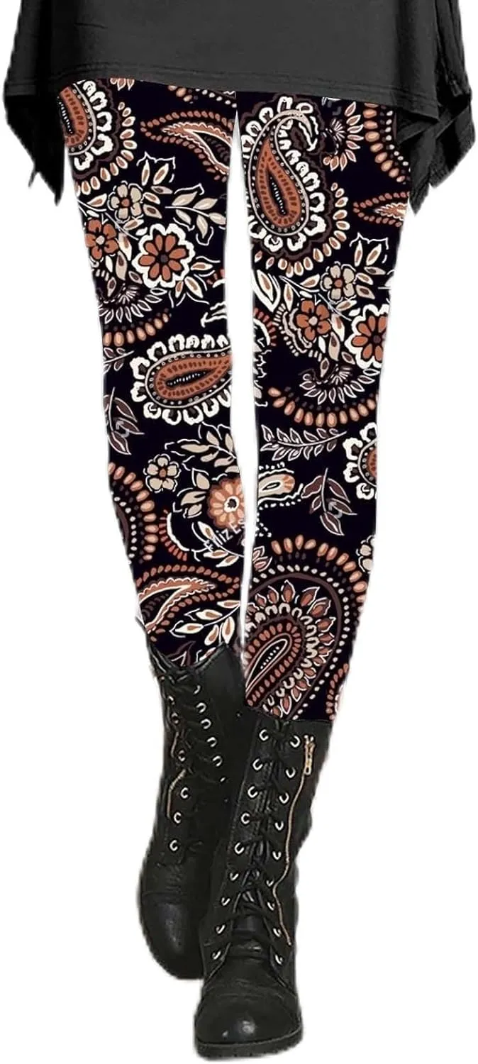 Leggings for Women Butt Lift Set Leopard Print Pants Work Out Pants with Tummy Control