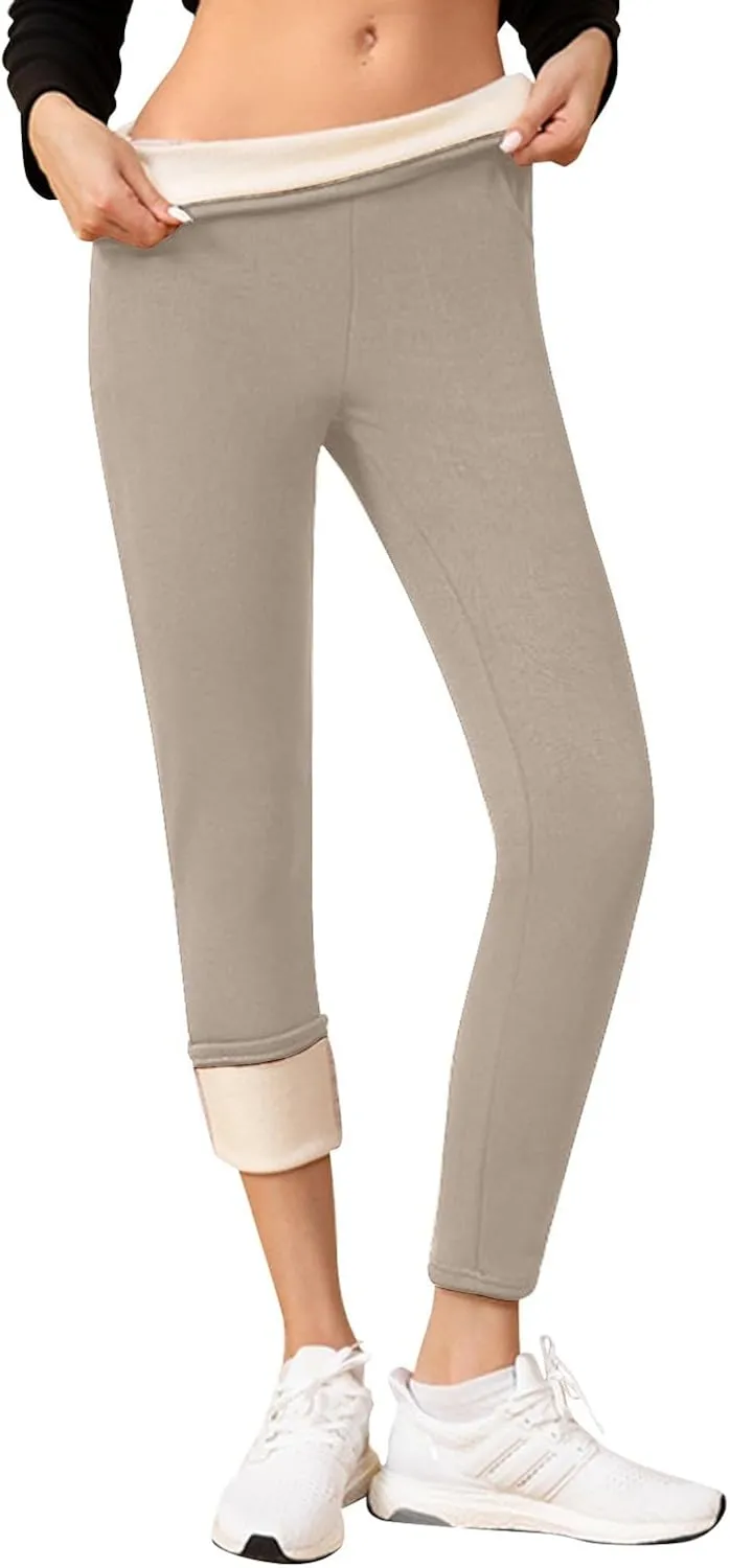 Leggings For Women High Waisted Slimming Pencil Pant Wool Thickened Pocket Soft Yoga Pants For Workout Athletic