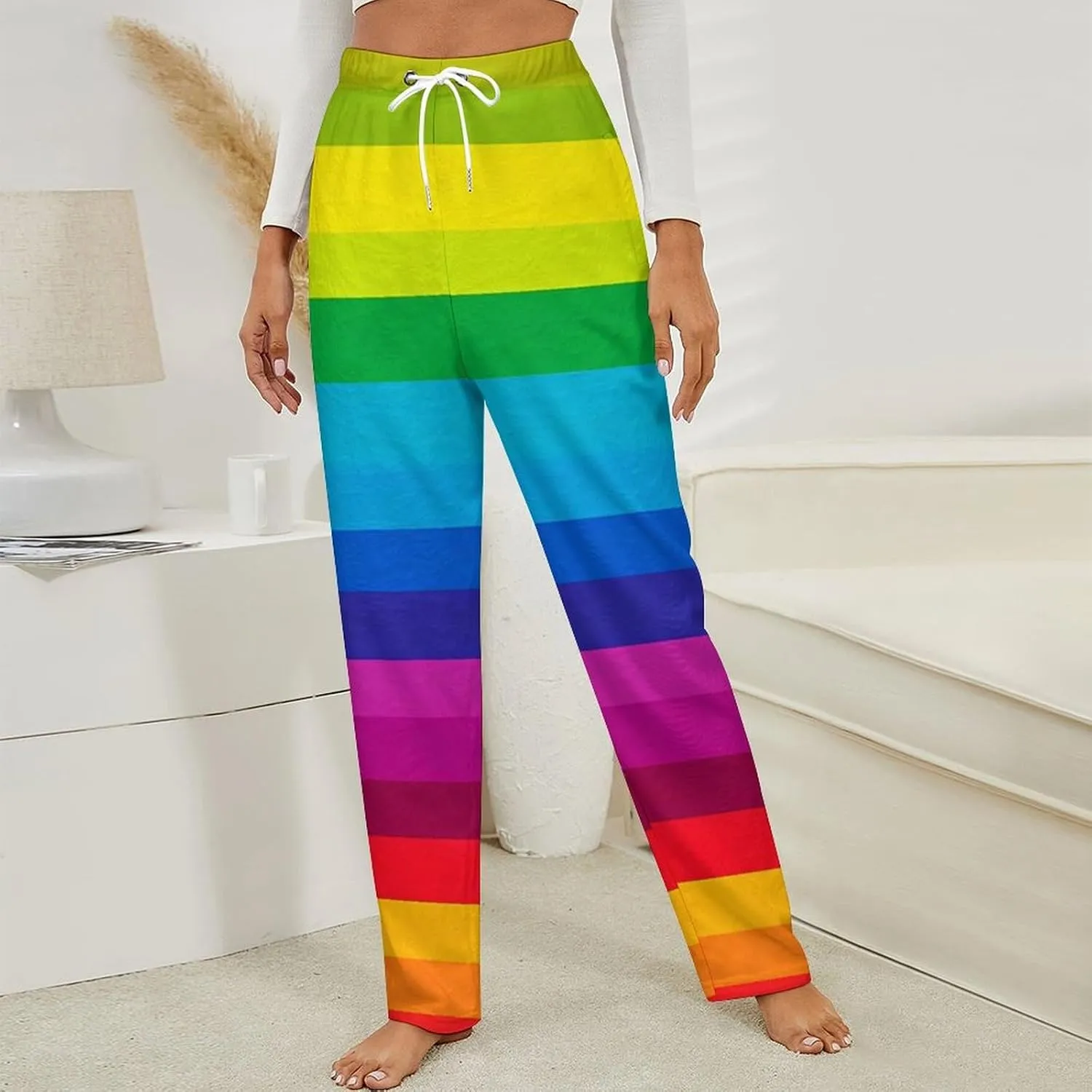 LGBT Rainbow Women's Pajama Pants Fleece Warm Pj Bottoms Sleepwear Lounge Pants Loungewear