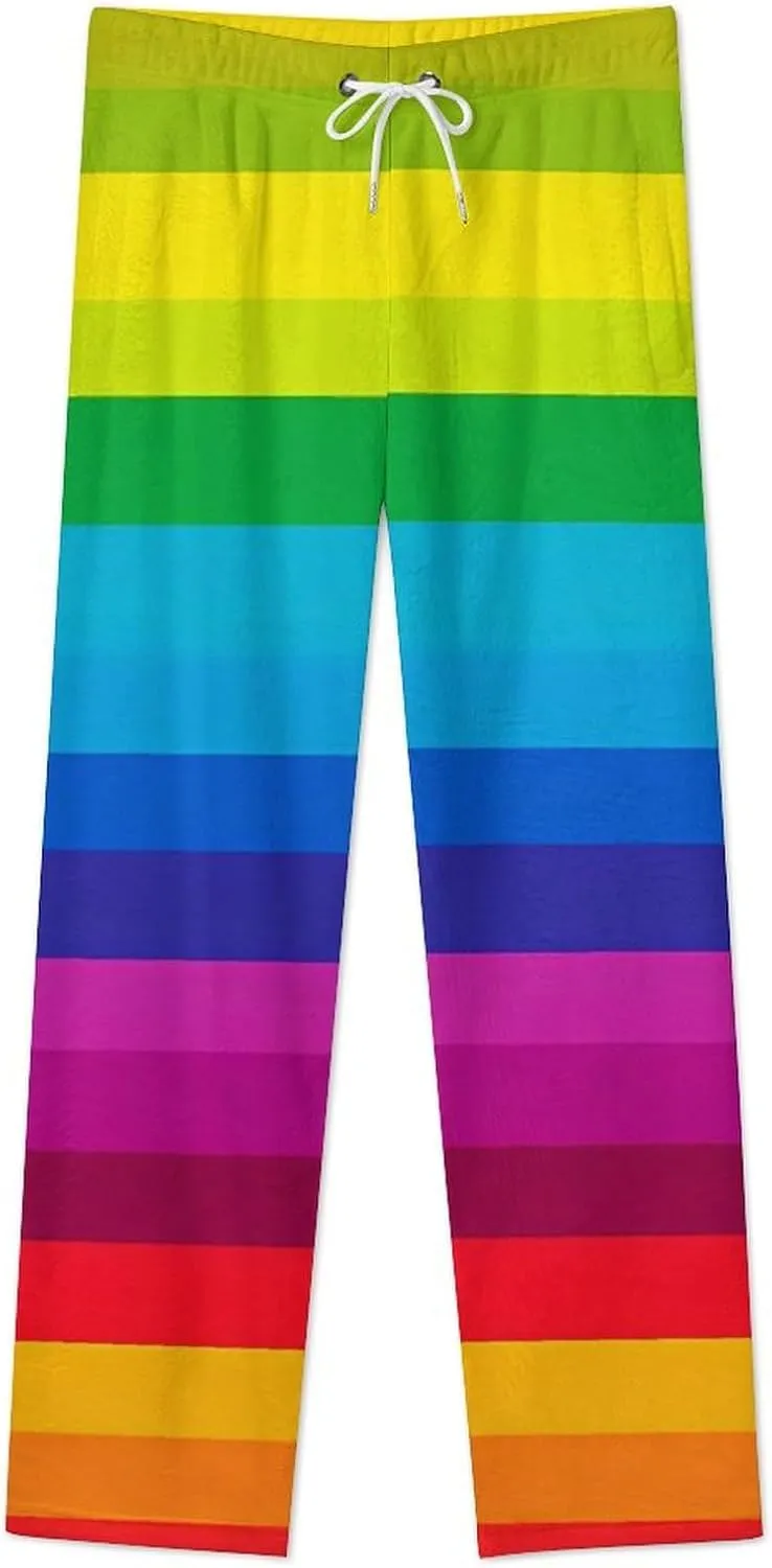 LGBT Rainbow Women's Pajama Pants Fleece Warm Pj Bottoms Sleepwear Lounge Pants Loungewear